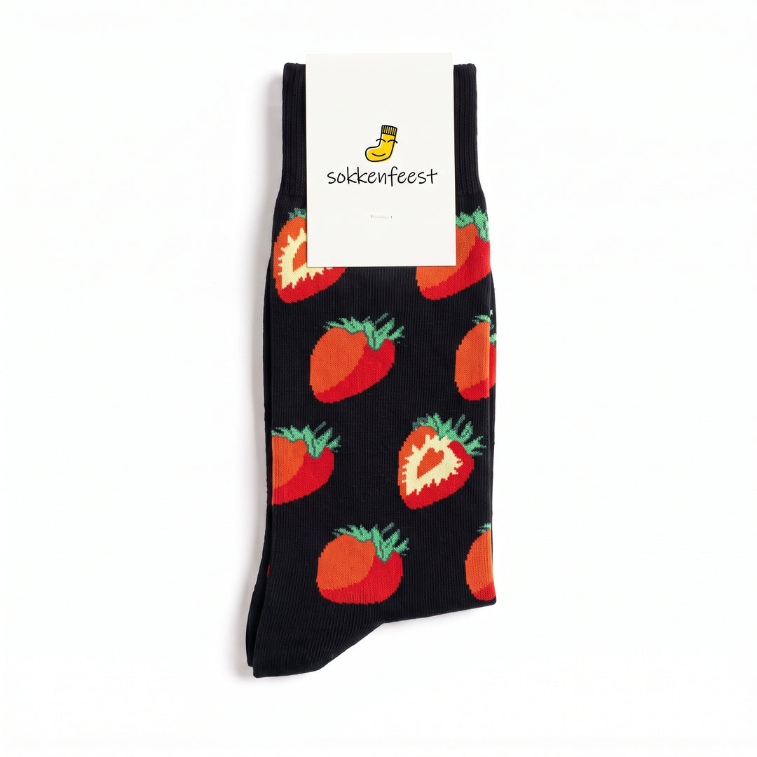 Aardbei Sokken - Zwart